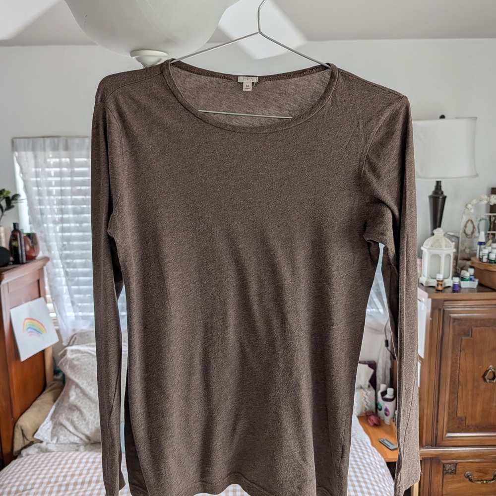 J Crew Lightweight Long Sleeve Brown Women's Top